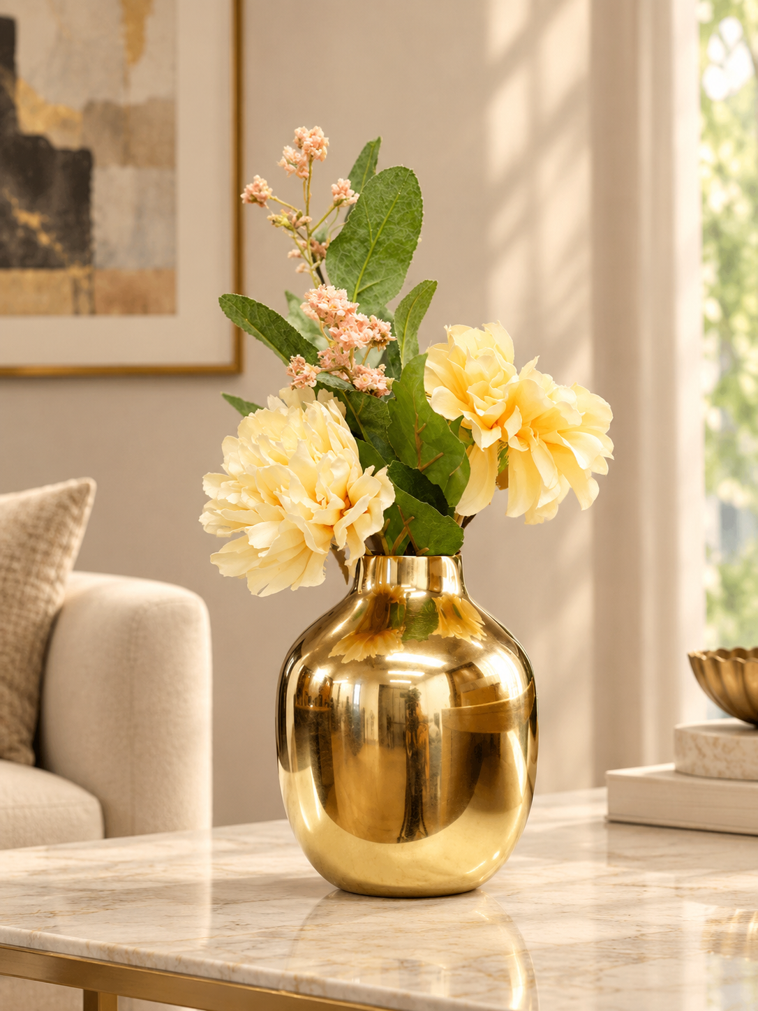 Luxury Gold Aluminum Flower Vase